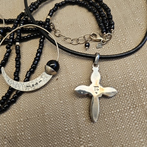 Silpada Pearl Cross Necklace, Bead Necklace, and Hoop Earrings SET! - Picture 8 of 14